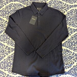 BYLT Thermal Long Sleeve Polo NAVY